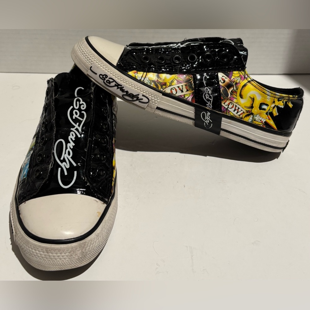 Vintage Ed Hardy Women’s Size US 5 Low Top Y2K Slip-on Laceless Sneakers Shoes